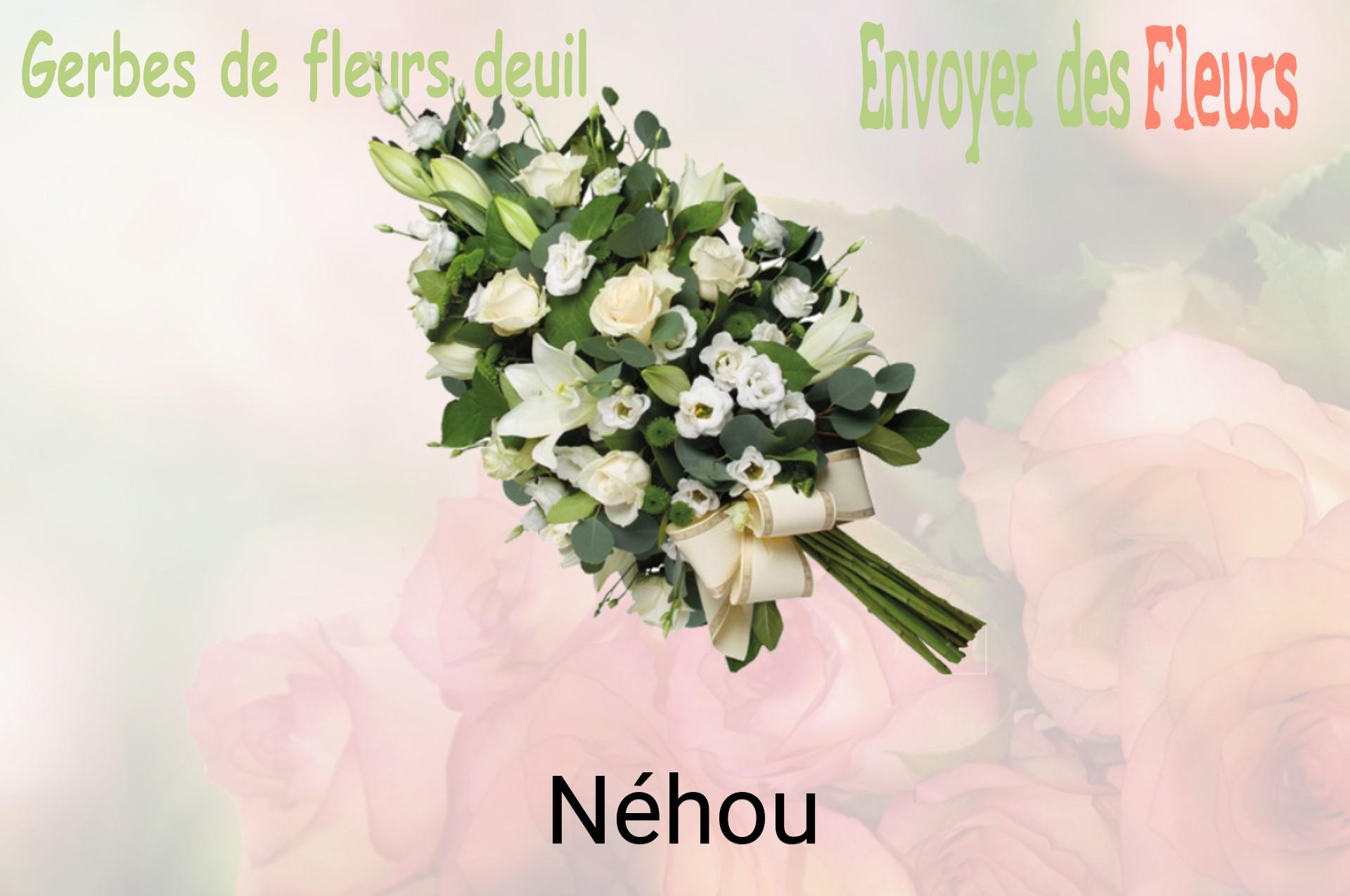 Gerbe de fleurs de deuil livrée à Néhou